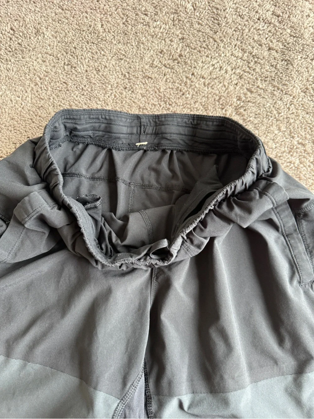 lululemon athletica Men's Two-Tone Charcoal and Dark Gray Athletic Shorts